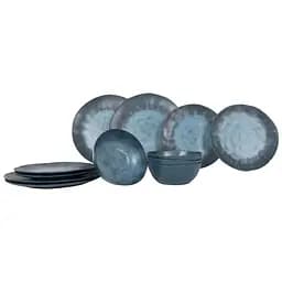 Сервіз столовий Gimex Tableware Stone 12 Pieces 4 Person Dark Blue (6917100) - мініатюра 1