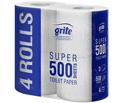 Grite Super Mini, 4 рул., Туалетний папір Грите Супер Міні, 2-х шаровий