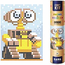 Картина по номерам стикерами в тубусе Робот желтый (WALL-E), 1200 стикеров Умняшка 33х48 см разноцветная 000261023