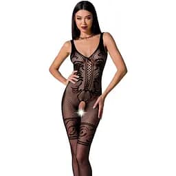 Бодистокинг Passion BS069 Black, комбинезон, имитация чулок и боди