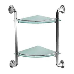 Полка стеклянная угловая 2-ярусная ZERIX LR1507-2 (LL1408)