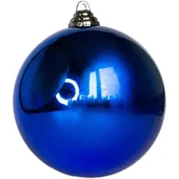 Ялинкова куля Linhai D12 см синій глянець пластик (890926)