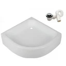 Акриловий душовий піддон 90х90 середній WIZ з панеллю і ніжками (чверть кола) без сидіння