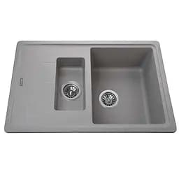 Гранітна мийка Globus Lux Izeo сiрий камiнь 780x500мм-А0005 000010665, Сірий
