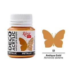 Акрил для декору металік 20 мл Rosa TALENT