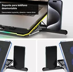 Охолоджувальна підставка для ноутбука 15-21 дюймів IceCoorel K-15D 15 fans RGB - мініатюра 8