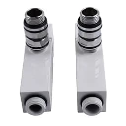 Набір кран напівоборотний кутовий з американкою Solomon Lux 1/2″ Cube White 8888 (2шт.) 000021914 - мініатюра 7