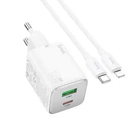Адаптер сетевой Hoco Type-C для Lightning cable Almighty charger N41 |1USB/1Type-C, 20W/3A, PD/QC|