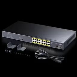 Комутатор Cudy GS1020PS2, 16-Port Gigabit PoE+ Switch with 2 Gigabit SFP ports 200W (GS1020PS2) - мініатюра 2