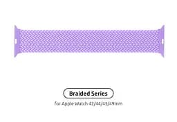 Ремінець ArmorStandart Braided Solo Loop для Apple Watch 49/46/45/44/42 (Series 1-3) Lavender Grey Size 6 (148 mm) (ARM64910)