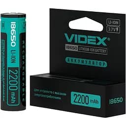 Аккумулятор Videx Li-ion 18650-P с защитой 2200 mAh color box 1 шт. (18650-P/2200/1CB)