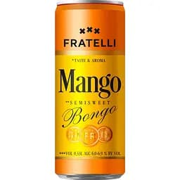 Уцінка. Напій винний Fratelli Mango Bongo білий напівсолодкий ігристий 6-6.9% 330 мл  