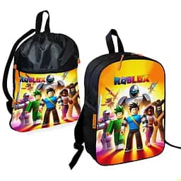 Школьный рюкзак детский Роблокс / Roblox + Сумка для обуви спортивной формы рюкзак-мешок мальчику (01833)