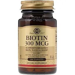 Біотин Solgar 300 мкг 100 таблеток