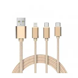 Кабель Hoco X2, 1-pull-3 тройной iPhone/Micro-USB/Type-C