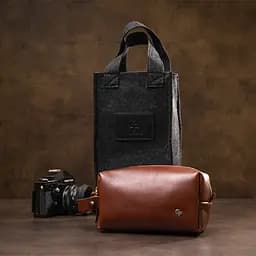 Чоловіча шкіряна косметичка GRANDE PELLE 18х10х8 см acs0018590 - мініатюра 9