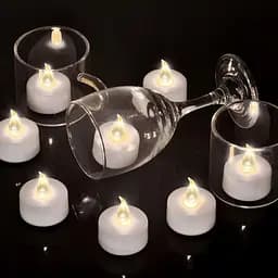 Безпламні світлодіодні чайні свічки Biyanuo Tea Light, 12 шт. Мерехтливі червоні 200+ годин Tealight Candle - мініатюра 5