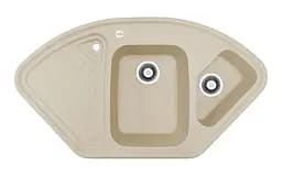 Кухонна мийка Adamant CONSENSUS Ivory 1045x575x190 мм, кутова з крилом 104,5 см - мініатюра 1
