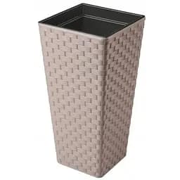 Горщик для квітів Form-Plastic Rattana слим квадро-35 49.9 л бежевий (3900-051)