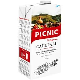 Напій винний Picnic Сапераві по Грузинськи червоне сухе 1 л
