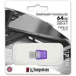 USB флеш-накопичувач Kingston DataTraveler microDuo 3C 64GB USB-A + USB-C 3.2 Gen 1 (DTDUO3CG3/64GB) [73398] - мініатюра 3