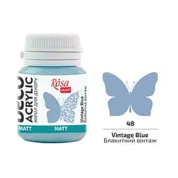 Акрил для декора Голубой винтаж (48) матовый 20 мл Rosa Talent
