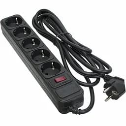 Сетевой фильтр 3,0 м3*1,5 мм² (SP-1653) 5 розеток BLACK (EXT-PN-SP-1653)