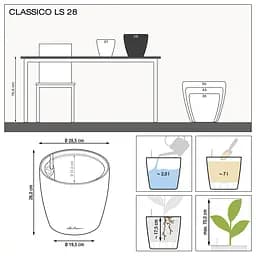 Вазон Lechuza Classico Color LS 43 сірий (14291) - мініатюра 6