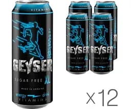 Geyser Sugar-free, Упаковка 12 шт. х 500 мл, Енергетичний напій Гейзер, без цукру, ж/б