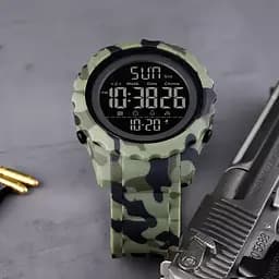 Спортивний наручний годинник Skmei 1624 Зелений камуфляж - мініатюра 5