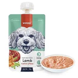Сухий корм Wanpy Lamb Carrot & Pea ванпи крем-суп ягненок з морквою рідкий 90 г