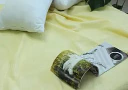 Простирадло-покривало Tag Tekstil піке 200х235 см. Клітина жовта - мініатюра 4