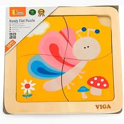 Дерев'яний міні-пазл Viga Toys Метелик 4 елементи (50136) - мініатюра 2