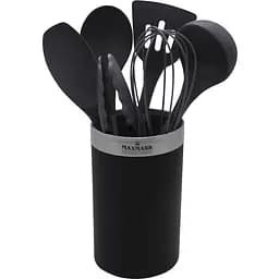 Набір кухонного приладдя Maxmark, 7 предметів, чорний (МК-WF-KU02)