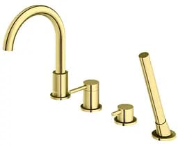 Смеситель на борт ванны Kohlman Axel gold QB244AGD Золотой