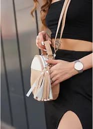 Жіноча кругла сумка кросбоді Sambag 20х20х10 см sum0019270 - мініатюра 7