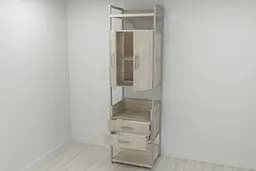 Шкаф Гардероб Уни секция 5 серии Конект Ferrum-decor 220x60x50см Серый металл ДСП Дуб Сонома 32 мм (FRD-104517)