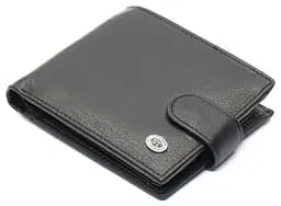 Чорне чоловіче портмоне з натуральної шкіри з фіксацією ST Leather ST103 9,5 см