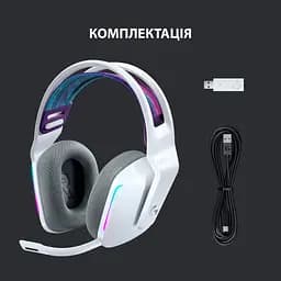 Ігрова гарнітура Logitech G733 Lightspeed Wireless RGB White (981-000883) - мініатюра 6