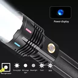 Ручний потужний ліхтар PLD G25-TG zoom + Type-C + Power Bank 1х26650 (3хААА) 5 режимів - мініатюра 6