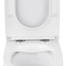 Унітаз підвісний безобідковий Kroner Harz WHI493736 RIMLESS з сидінням Slim Duroplast / Soft-close / Quick relase (KH493736WHIR) (CV029609) - мініатюра 4