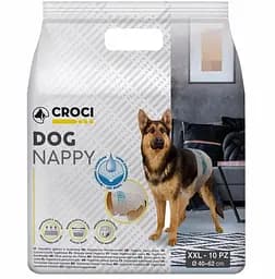 Супервпитывающие подгузники для собак Croci Dog Nappy с эластичной лентой XXL (18-30 кг) 40-62 см 10 шт.