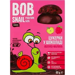 Натуральные конфеты Bob Snail Яблоко-Малина в черном шоколаде, 60 г