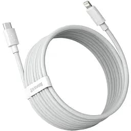 Кабель Baseus Simple Wisdom Cable Type-C to Lightning Kit 5A 1.5m 2PCS-Set 1.5m TZCATLZJ-02 White - мініатюра 2