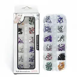 Набор страз для маникюра Aoyasiyue Nail Decoration ассорти 12 шт. №7 Цветные сердечки