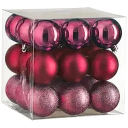 Ялинкові кулі House of Seasons пластикові 6 см 27 шт. фуксія (8720967923229)