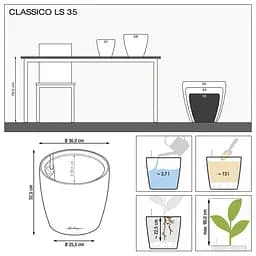 Вазон Lechuza Classico Premium LS, 13 л, сіро-коричневий (16065) - мініатюра 4