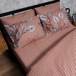 Комплект постільної білизни Moon&Star Бязь Gold Люкс Autumn Leaves Євро 200х220 наволочки 4х50х70 - мініатюра 7