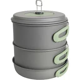 Набір посуду Bo-Camp Explorer XL Hard Anodized Grey/Green 4 предмети (2200249) - мініатюра 10