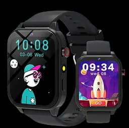 Детские умные часы с камерой, играми, мониторингом сна, шагомером, будильником, фонариком и др. Черные